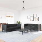 vidaXL Canapea pentru living 2 pcs Negru 194 x 74, 5 x 70, 5 cm GartenMobel Dekor (3385862) Canapea