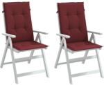 vidaXL Perne scaun cu spatar înalt, 2 buc. rosu vin 120x50x4 cm textil GartenMobel Dekor (4002439)