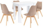 Leziter Set masa cu 4 scaune Leziter Amina, bej-alb, pentru dining compact (LYET86F_DA232ABE_4)