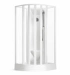 RAVAK Supernova cabină cu cădiță 90x90 cm semicircular alb luciu/sticlă transparentă 80677112Z1 (80677112Z1)
