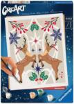 Ravensburger Set de pictură după numere Ravensburger CreArt - Cerbi de Crăciun (25895)