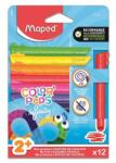 Maped Színes ceruza készlet 12db-os MAPED INFINITY Kidy jumbo háromszögletű, 100% ceruzabél, 10-szer tovább tart