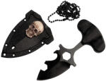 Depox Cutit tactic de camping DEPOX®, Broken Death, 8 cm, negru, teaca inclusa (1971)