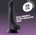  Dildo Inviktus Crushious cu Ventuza, Silicon Lichid Premium, Negru, 19 cm Dildo