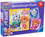 Ravensburger Пъзел Ravensburger от 3 x 49 части - Скай и Еверест, Пес Патрул (8008) - baby