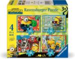 Ravensburger Детски пъзел Ravensburger 4 в 1 - Миньони и чудовища (12004348) - baby