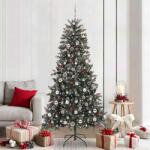 vidaXL Brad de Craciun artificial Verde 210 cm PVC si Plastic si Otel GartenMobel Dekor (3395894)