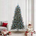vidaXL Brad de Craciun artificial Verde 210 cm PVC si Plastic si Otel GartenMobel Dekor (3395899)