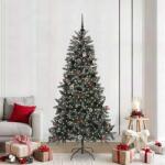 vidaXL Brad de Craciun artificial Verde 210 cm PVC si Plastic si Otel GartenMobel Dekor (3395893)