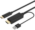 Prestige Charge Cablu HDMI la USB-C activ, PRESTIGE CHARGE, 4K 60Hz, rezoluție 3840x2160, cu alimentare USB-A, chip de conversie integrat, compatibil PC, PS4/5, TV bo
