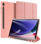 Dux Ducis Domo bőrhatású tablet tok (aktív flip, oldalra nyíló, trifold, asztali tartó, ceruzatartó, prémium, rózsaszín) (GP-149759)