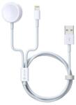 DEVIA Smart töltőkábel 2in1 (USB-Lightning, Apple Watch töltő, vezeték nélküli, PD gyorstöltő, 120cm, fehér) (ST394690)