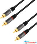 LogiLink Audiokábel, 2x RCA/M - 2x RCA/M, fém, 1 m (MD_CA1202)