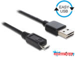 Delock EASY-USB 2.0 -A apa > USB 2.0 micro-B apa kábel, 1 m (MD_83366)