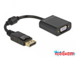 Delock Adapter DisplayPort 1.2-dugós csatlakozó-VGA-csatlakozóhüvely passzív fekete (MD_61006)