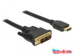 Delock Kábel DVI 18+1 csatlakozódugóval > HDMI-A csatlakozódugóval, 1 m, fekete (MD_85582)
