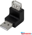 LogiLink USB 2.0 adapter, USB-A/M - USB-A/F, 270 -os szög, fekete (MD_AU0027)