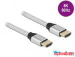 Delock Ultra nagy sebességű HDMI kábel 48 Gbps 8K 60 Hz ezüst 1 m tanúsítvánnyal (MD_85366)