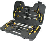 Strend Pro Imbuszkulcs készlet, Strend Pro YF70019, fekete/sárga, 10 részes, gömbfejes, T-markolat, 2 - 12 mm, hordtáskában (TC2310311)