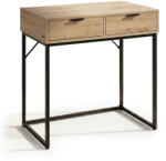 AKORD Furniture Factory AKORD ELANO Konzolasztal 2 Fiókkal 80 cm Artisan Tölgy Fekete Lábakkal (AKO-KONELANOARTCZA)