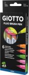GIOTTO Fluo Brush Pen Set de markere Mix 6 Bucăți (F427200)