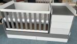  Reni Duo 4in1 ringatható kombi kiságy 120×70 cm ágyneműtartóval - Antracit/szürke ÖSSZESZERELVE, RAKTÁRON