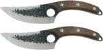 DEPOX Set doua cutite macelarie DEPOX®, lucrate manual, Shuryo Blade, 27.5 cm, maro, teaca piele naturala (2027)