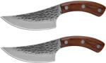 DEPOX Set doua cutite macelarie DEPOX®, lucrate manual, 24.5 cm, maro, teaca piele inclusa (2007)