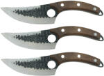DEPOX Set trei cutite macelarie DEPOX®, lucrate manual, Shuryo Blade, 27.5 cm, maro, teaca piele naturala (2028)