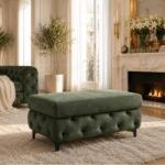 IV Interior Concept Bancheta design Chesterfield, Catifea verde inchis, MODERN BAROCK (A-48518 VC)