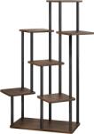 Mobikon Suport flori metal negru lemn rustic Adite 83, 5x58x106, 5 cm (0000394804)
