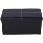 Mobikon Bancuta pliabila piele ecologica neagra Imra 76x38x38 cm (0000191895)