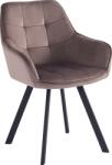 Mobikon Scaun de design catifea taupe metal negru Petin 58.5x62x84.5 cm (0000393522)