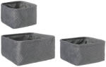 Bizzotto Set 3 cosuri depozitare textil gri Averill 16x16x10 cm, 20x20x11 cm, 25x25x12 cm (0219038deco)