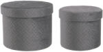 Bizzotto Set 2 cutii velur gri Averill 18x14 cm, 22x16 cm (0219033deco)