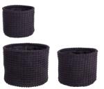 Bizzotto Set 3 cosuri depozitare textil negru 16x13 cm, 19x16 cm, 22x18 cm (0219063deco)