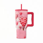 Estia Home Art Straw Tumbler XL Save The Aegean Reciclabil Pahar Cu Mâner Termos Oțel Inoxidabil Fără BPA 900ml Love Ascend Cu Pai Și Mâner 01-41533 (01-41533)