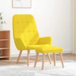 vidaXL Scaun de relaxare cu taburet din material galben deschis GartenMobel Dekor (3315154)