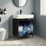 vidaXL Dulap de Baie RAALTE Stejar Negru 60 x 40 x 61 cm GartenMobel Dekor (8007412)