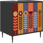 vidaXL Dulap de Baie ESSEN Stejar Negru 60 x 40 x 61 cm Lemn prelucrat GartenMobel Dekor (8007422)