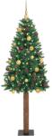 vidaXL Brad de Craciun subtire Verde 210 cm PVC si lemn de PIN masiv GartenMobel Dekor (3394874)