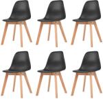 vidaXL Scaune de bucatarie, 6 buc. , negru, plastic GartenMobel Dekor (244779)
