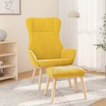 vidaXL Scaun de relaxare cu taburet, galben mustar, textil GartenMobel Dekor (3097889)