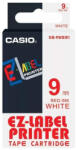 Casio Feliratozógép szalag XR-9WER1 9mmx8m Casio piros/fehér (981024)