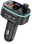 hoco. E62 bluetooth FM transmitter autós töltő (v5.0, Type-C PD 20W, USB-A 18W, 2x USB, pendrive lejátszás, LED kijelző, (E62)