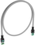 Fibrain Data Patchcord Cat. 6 S/FTP 0, 5m Cablu Gri, Conector Aqua, Iconiță Aqua (XRP0050.GY420)