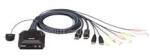 ATEN CS22DP 2-Port USB DisplayPort Cable KVM Switch with Remote Port Selector (CS22DP) (CS22DP)