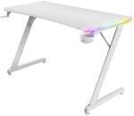 Trust Birou gaming RGB Trust GXT 709W Luminus, 120x60x74 cm, RGB, Management cabluri, Suport casti si pahar, Alb (TR-25328)