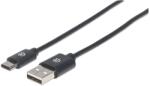 Manhattan USB 2.0 Type-A Type C Átalakító Fekete 0.5m 354912 (354912)