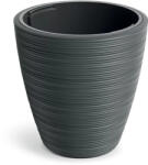 Prosperplast Vena Round Low virágcserép, 40 cm - sötétszürke (DBVR400-419U)